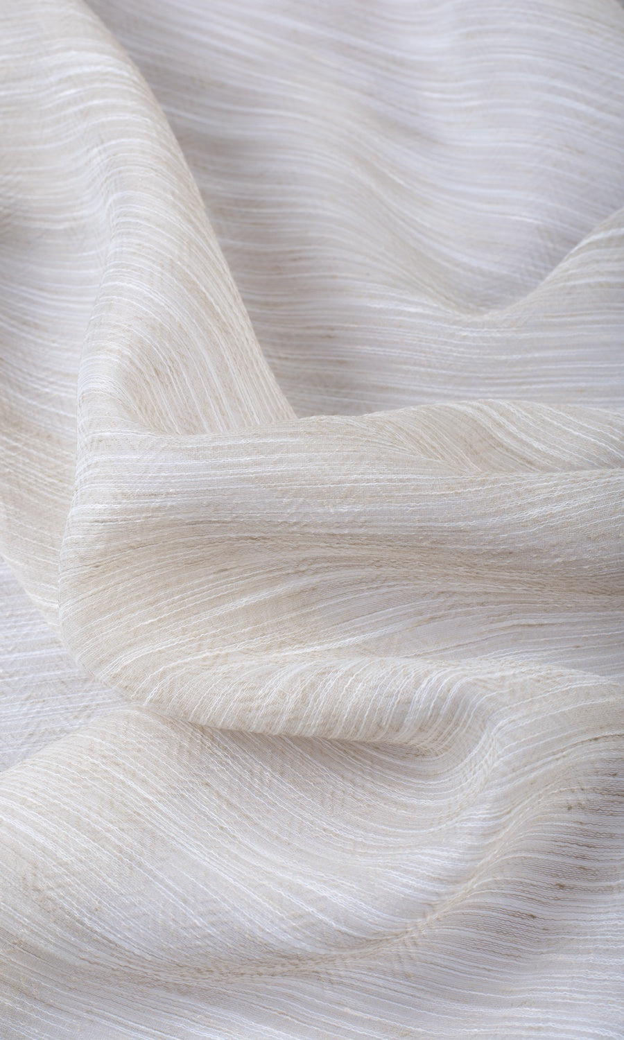 Textured Sheer Fabric Sample for Roman Blinds & Shades (Greige/ Cream)