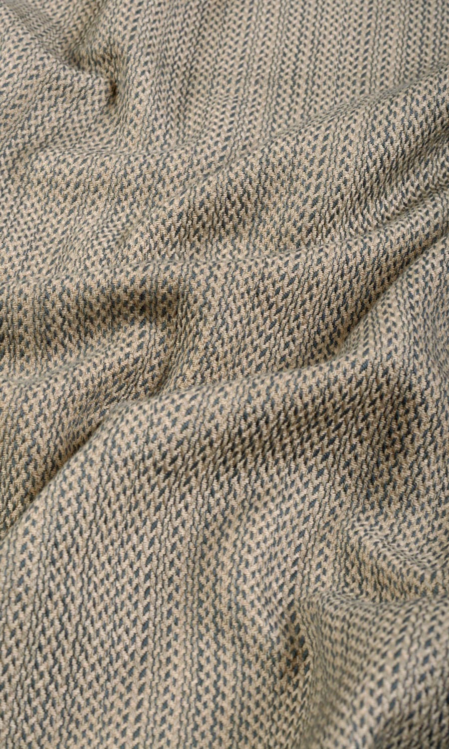 Cotton Fabric Material By the Yard (Blue/ Beige)
