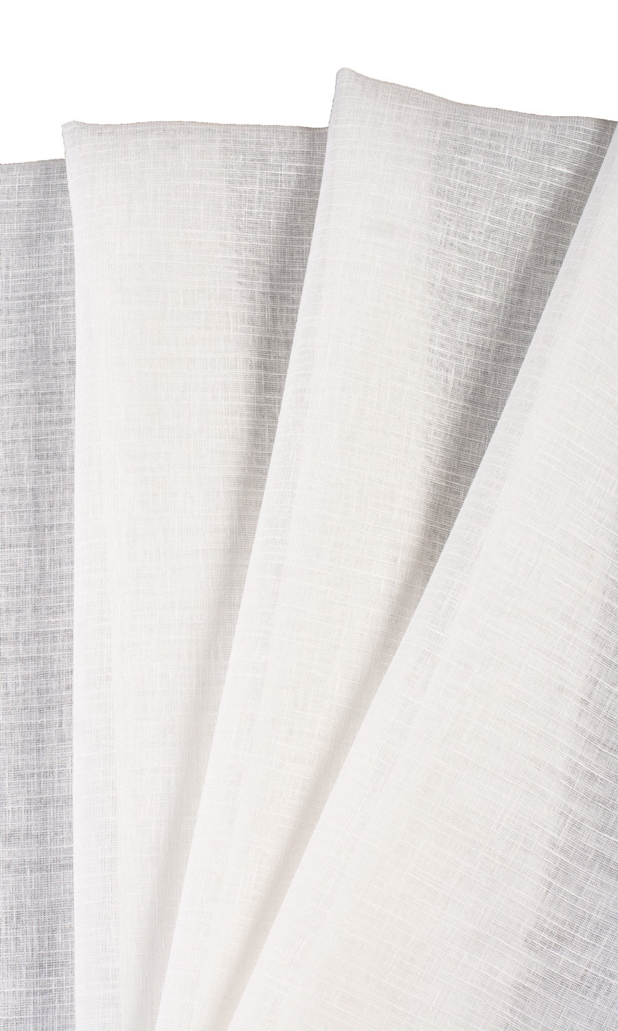 Plain Sheer Home Textile Fabric Material Sample (White)