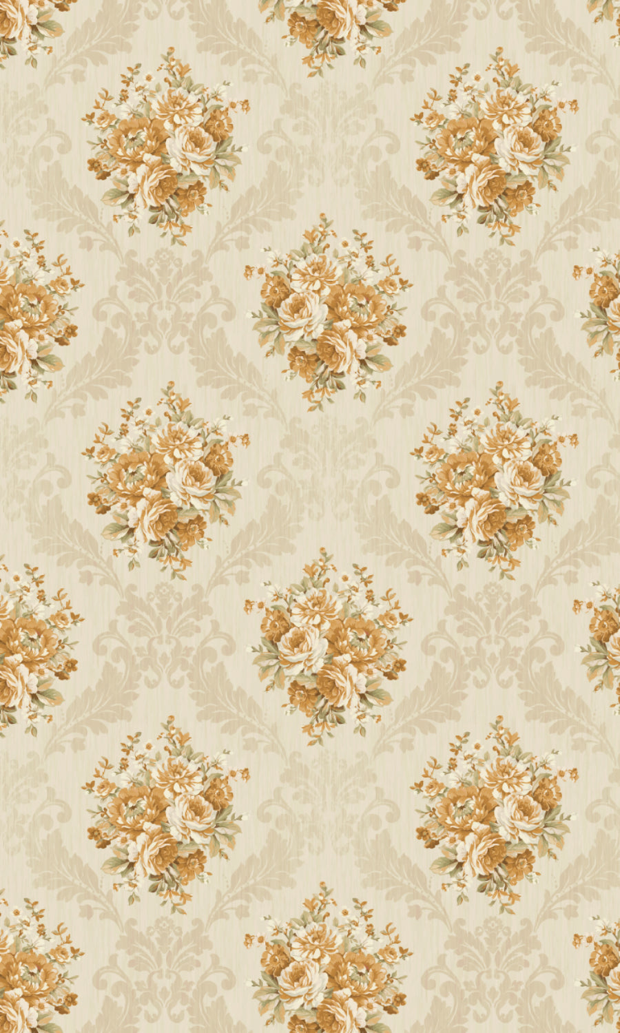 Dimout Floral Home Textile Fabric Material By the Yard (Yellow/ Ivory/ Beige)