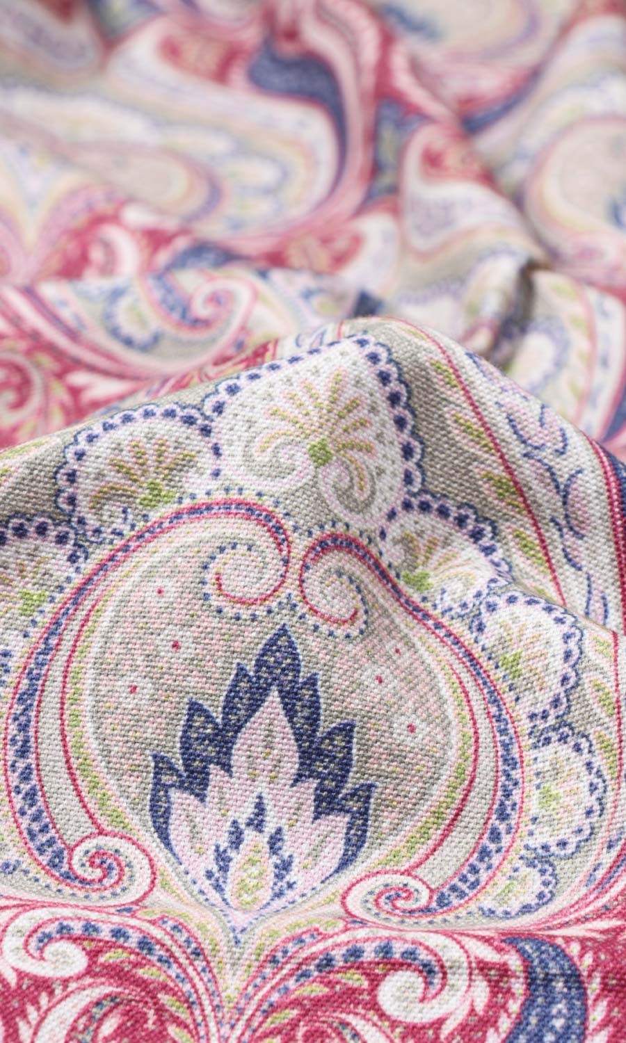 Floral Damask Home Textile Fabric Material Sample (Red/ Blue)