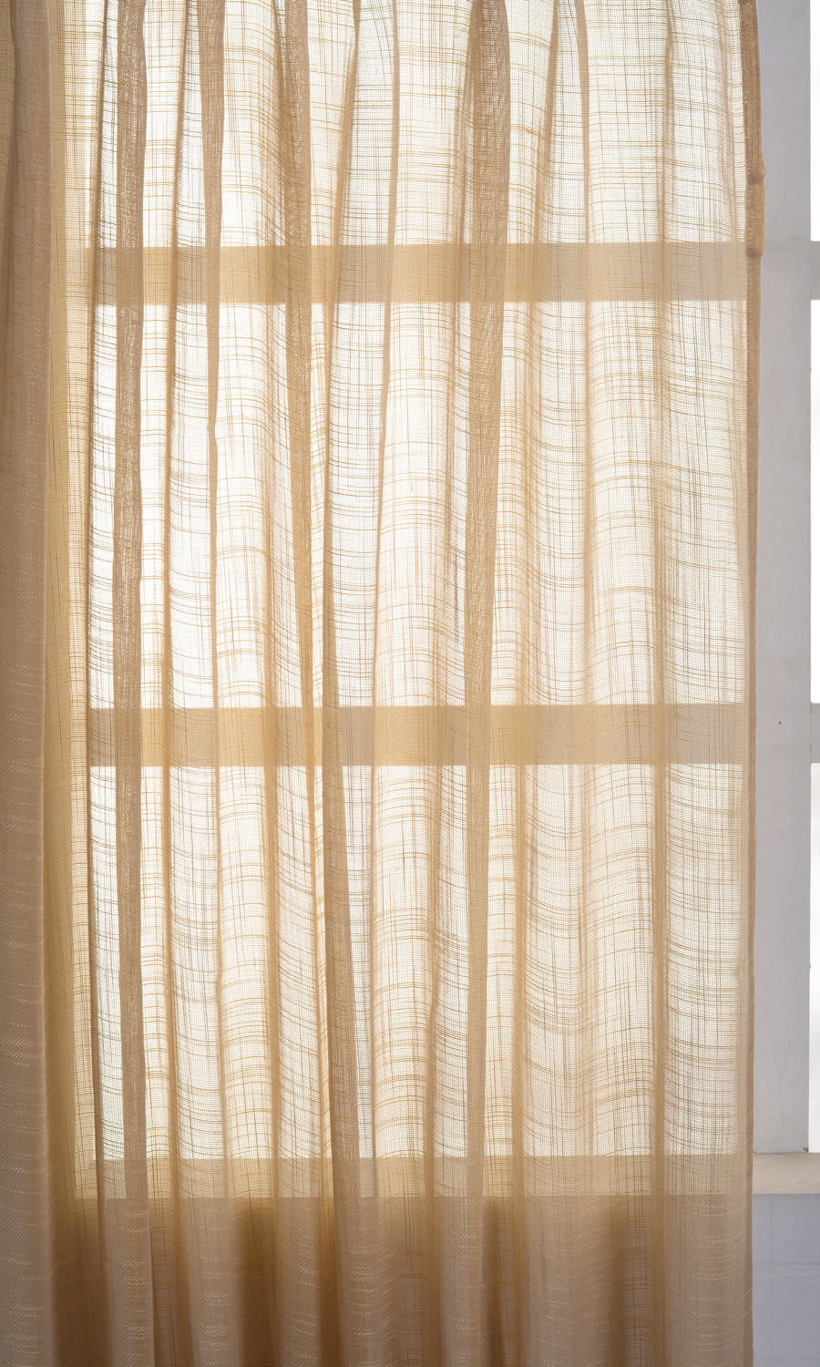 Textured Natural Sheer Fabric By the Metre for Roman Blinds & Shades (Beige)