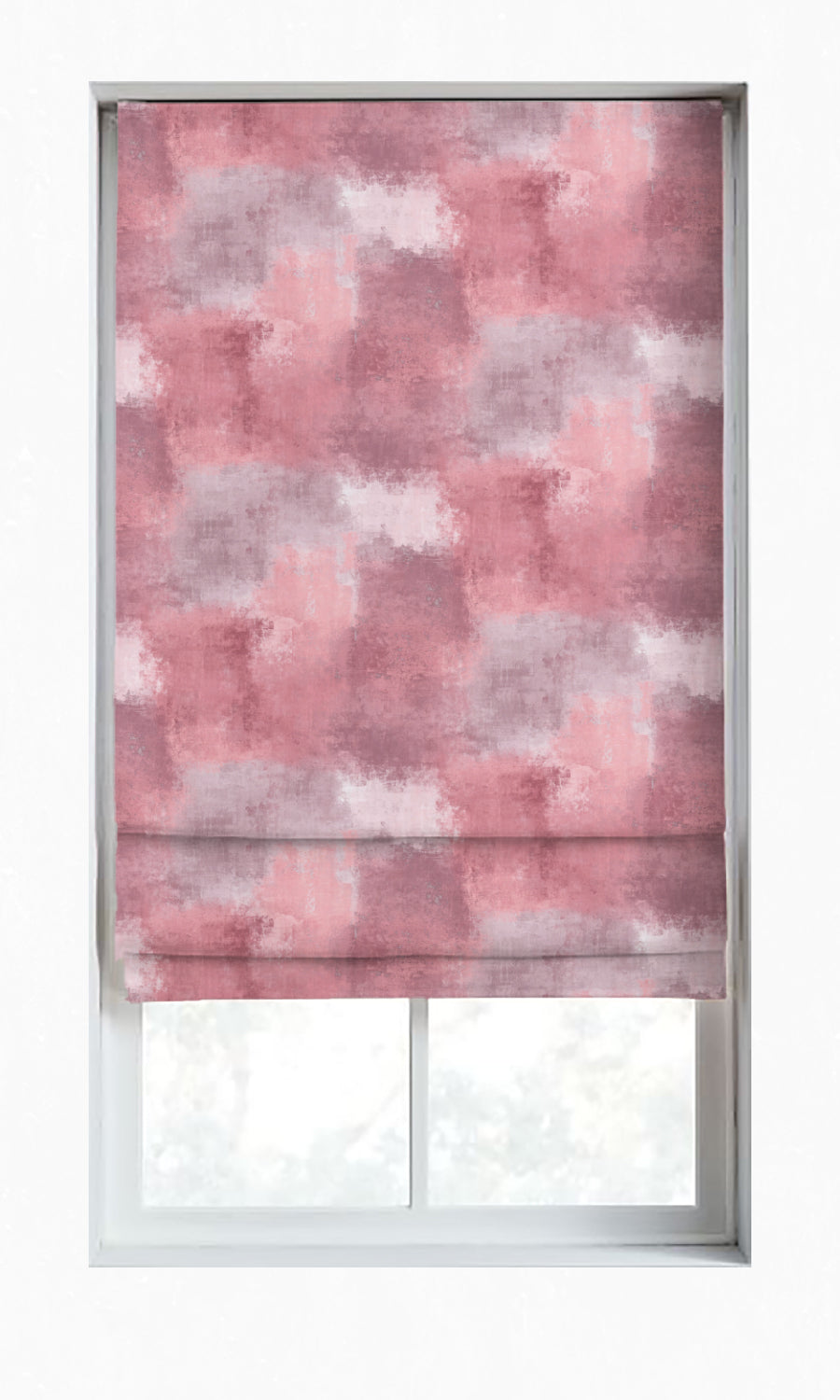 Dimout Window Treatments Fabric By the Yard (Pink/ Ivory-Beige)