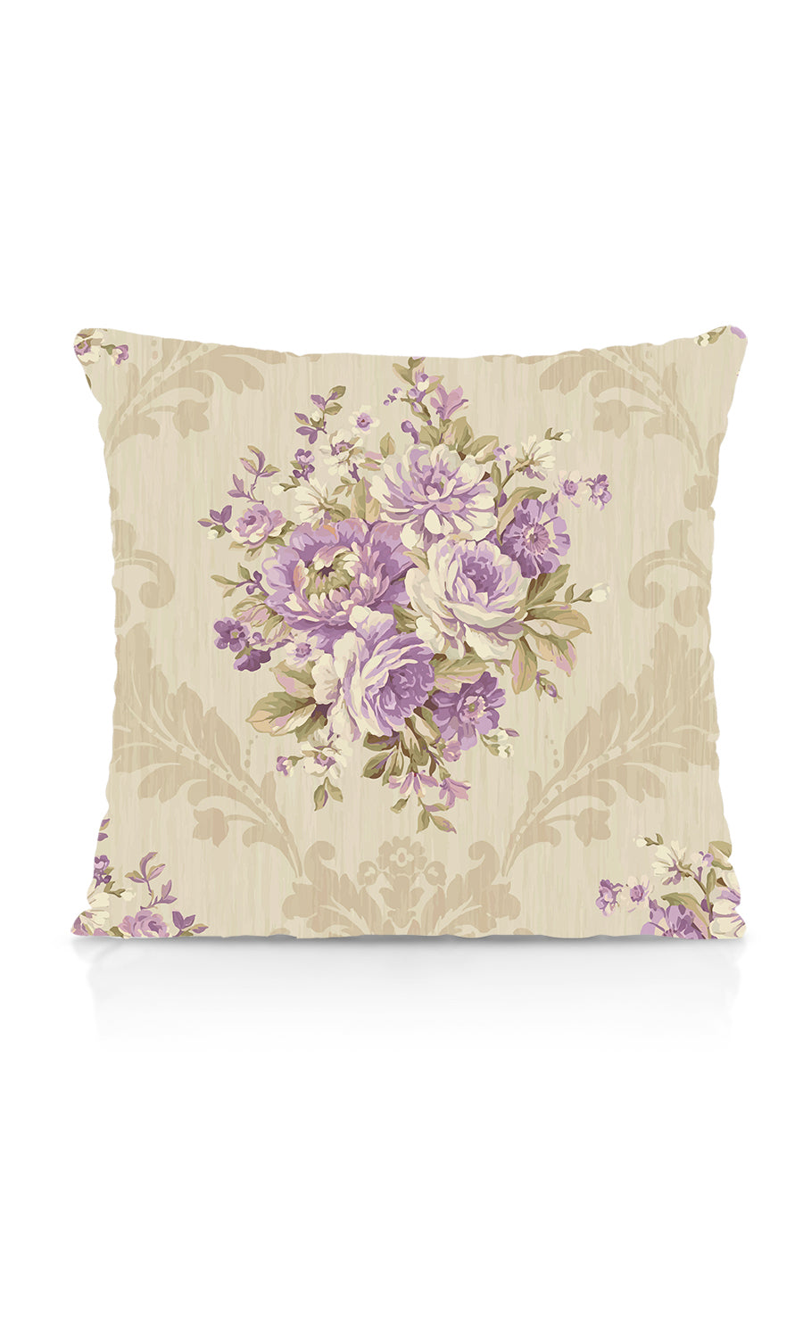 Dimout Floral Fabric Material By the Yard (Purple/ Ivory/ Grey)