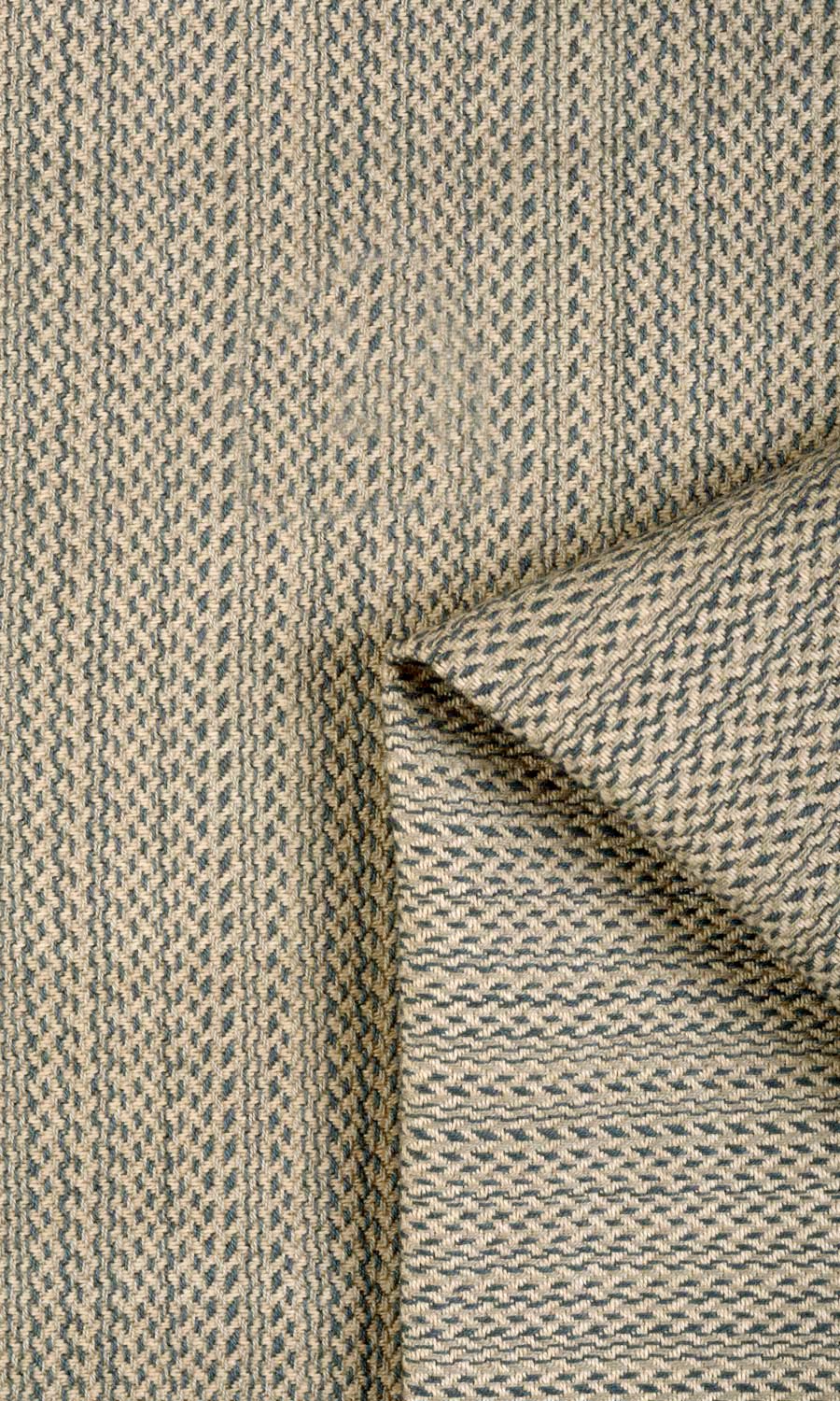 Cotton Window Treatments Fabric By the Yard (Blue/ Beige)