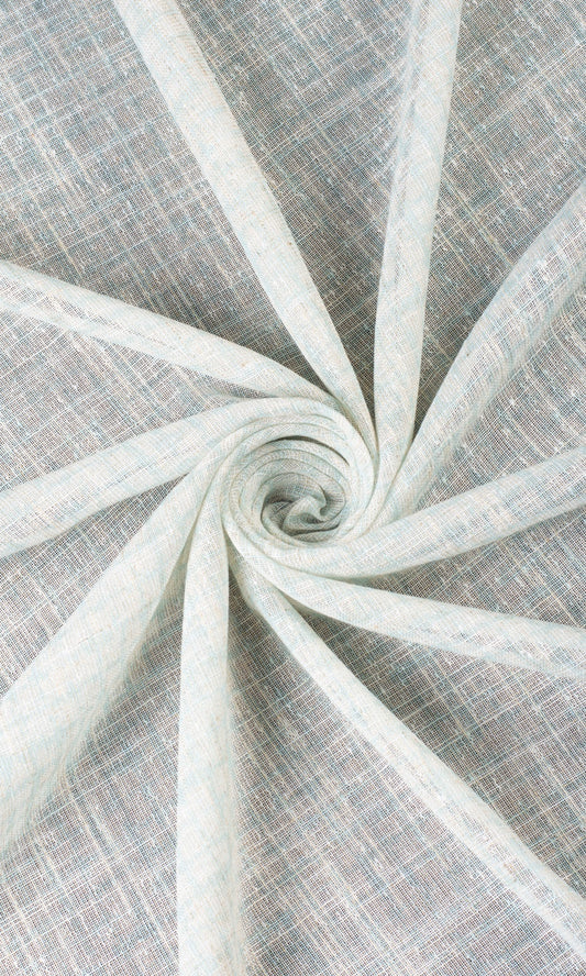 Sheer Linen Checked Home Décor Fabric By the Yard (Light Blue)