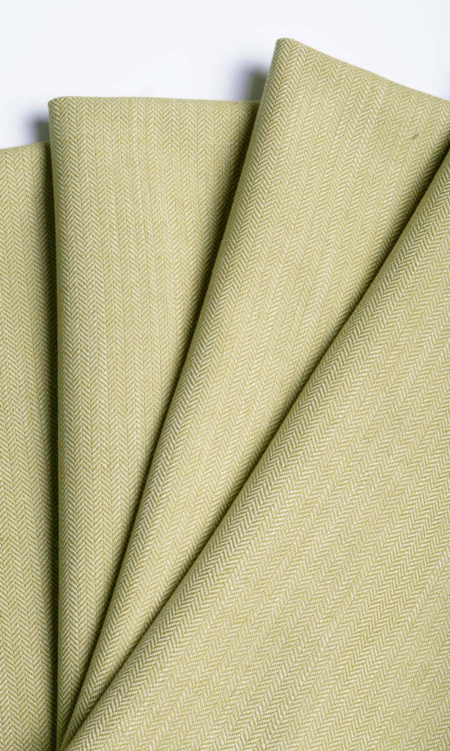 Herringbone Textured Home Textile Fabric Material By the Yard (Green)