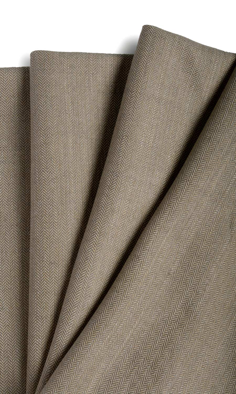 Herringbone Textured Window Treatments Fabric By the Yard (Mocha Brown)