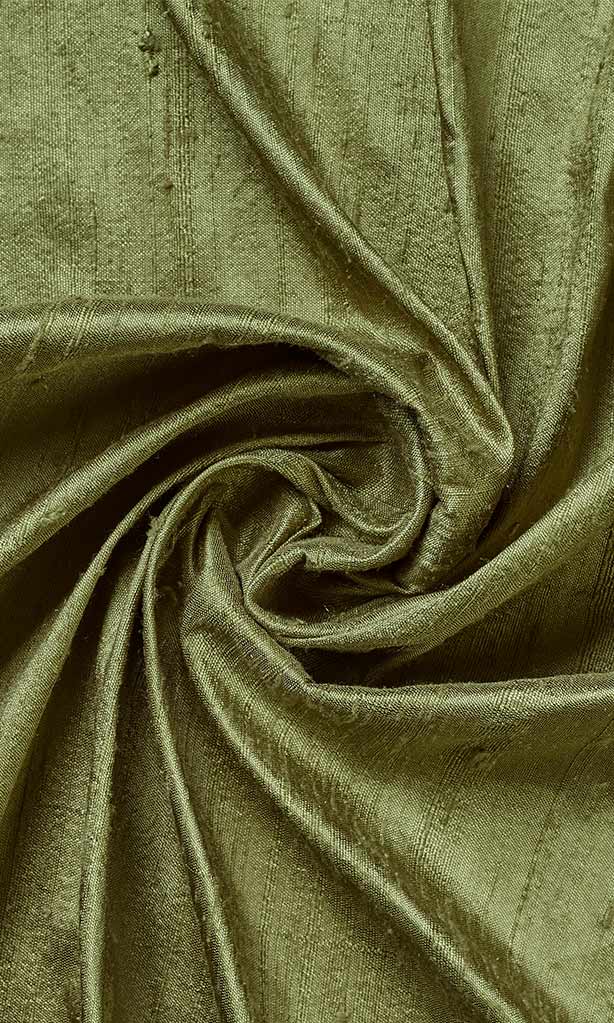 Dupioni Silk Home Décor Fabric By the Yard (Moss Green)