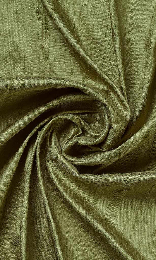 Dupioni Silk Fabric Blinds (Moss Green)