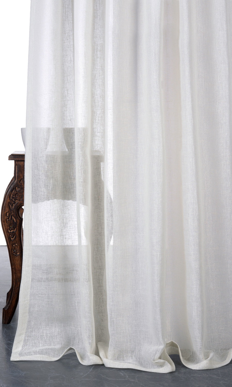 Sheer Window Treatments Fabric Sample (Creamy White)