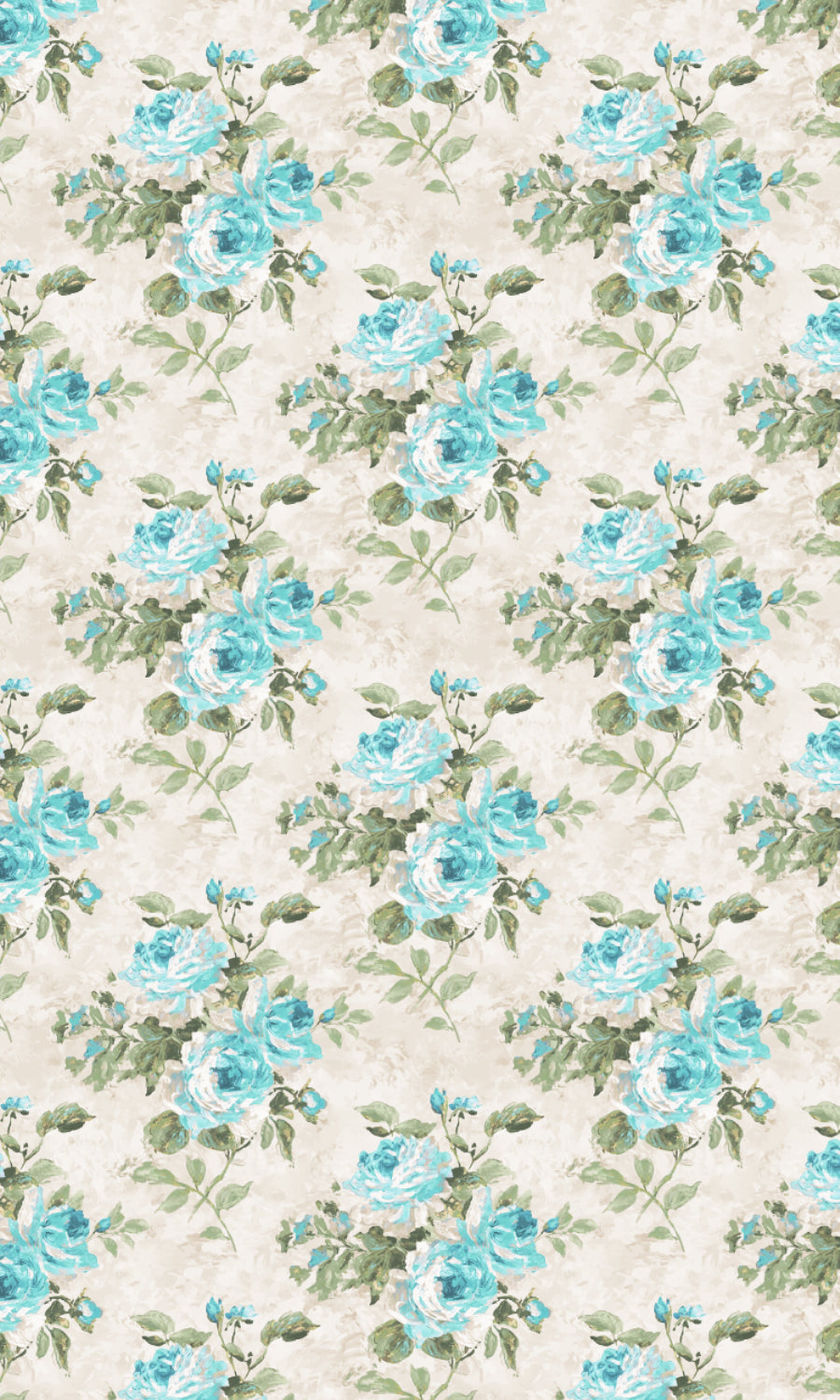 Floral Dimout Home Textile Fabric Material By the Yard (Blue/ White/ Green)