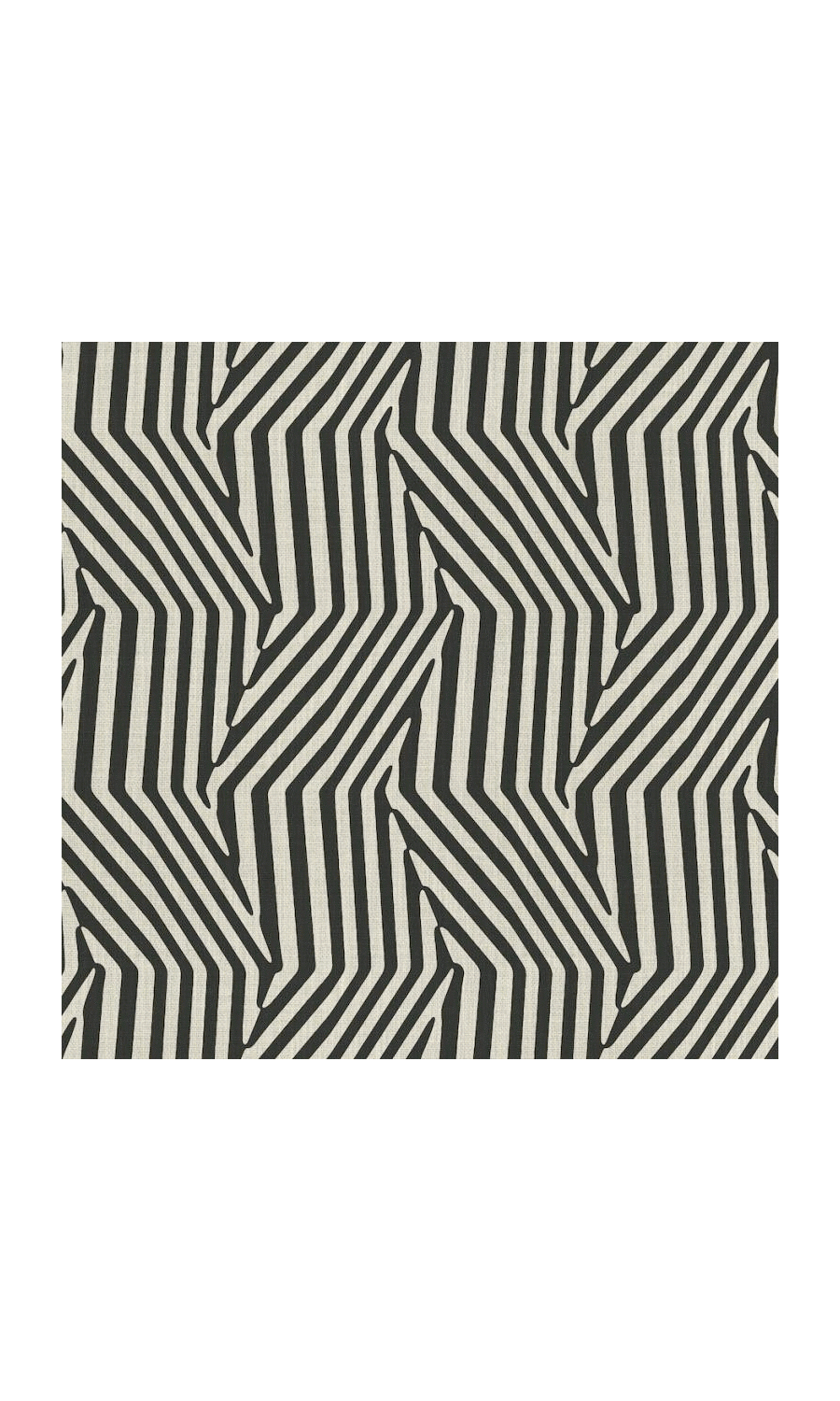 Geo Print Fabric Material By the Metre (Black/ Ivory)