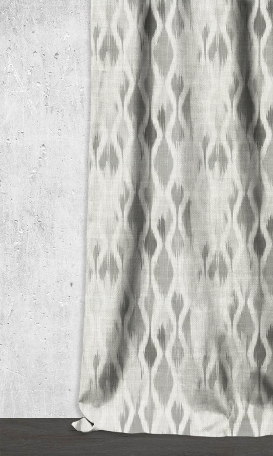 Ikat-Style Blinds (Eggshell White/ Pewter Grey)