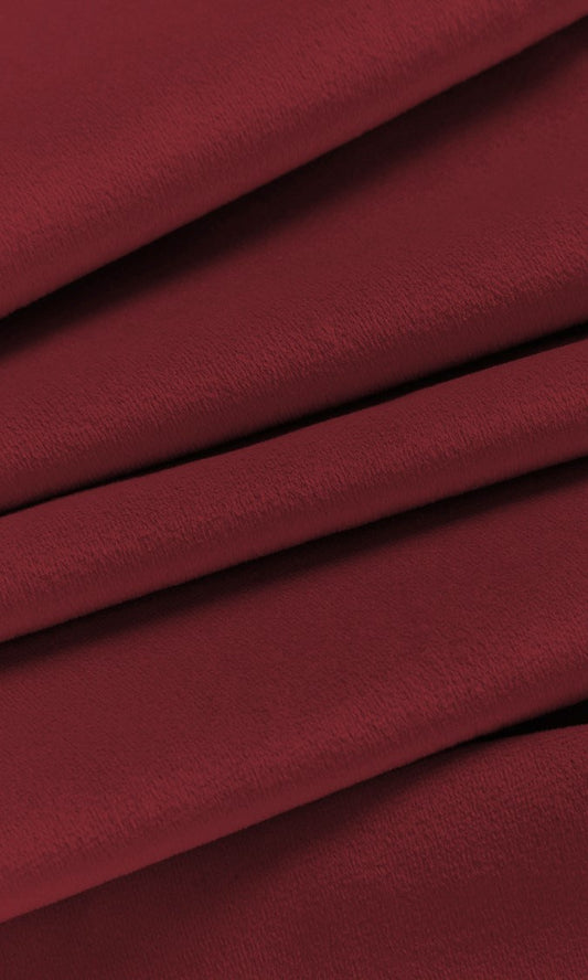 Velvet Home Décor Fabric By the Yard (Burgundy Red)