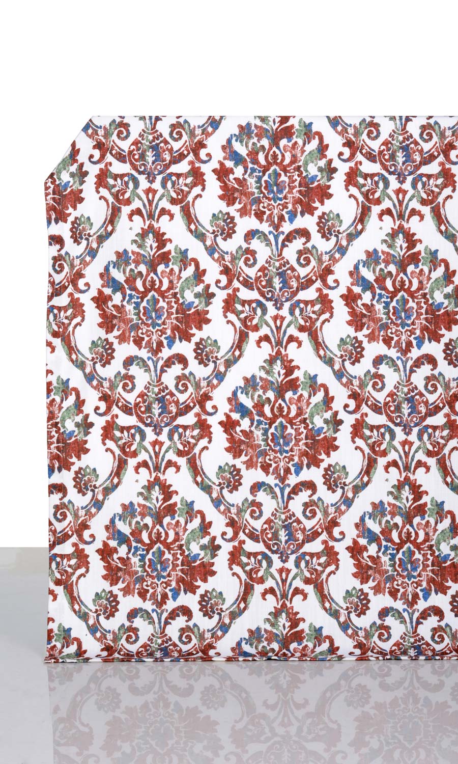 Damask Patterned Home Décor Fabric By the Yard (Red/ Blue)