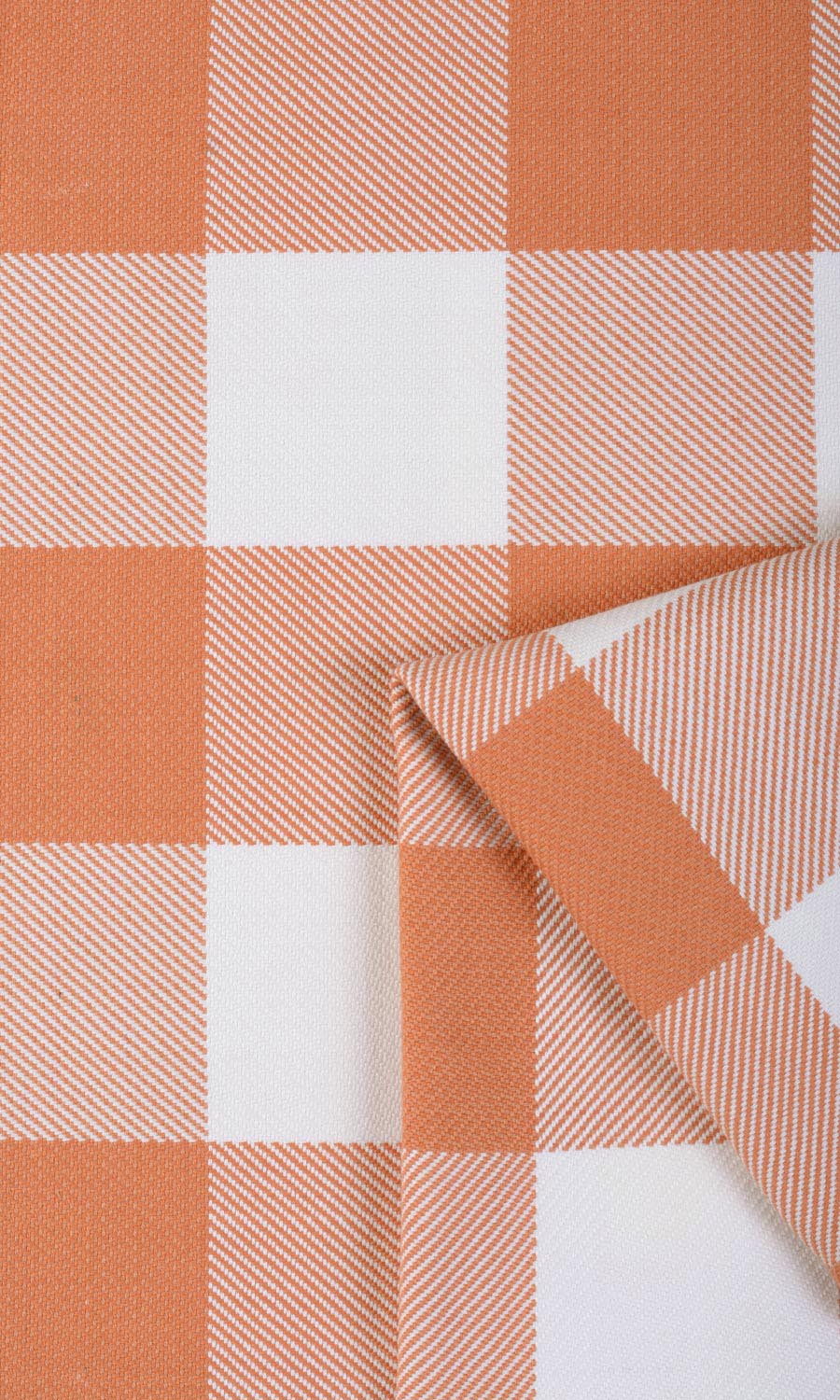 Buffalo Check Home Textile Fabric Material By the Yard (Melon Orange/ White)
