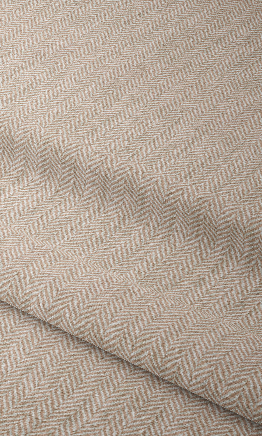 Herringbone Window Treatments Fabric By the Metre (Blush Pink/ White)