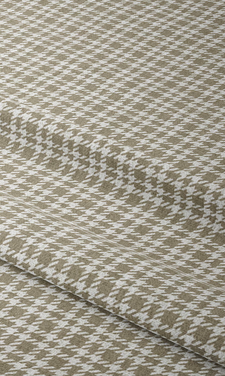 Modern Check Patterned Home Textile Fabric Material By the Metre (Tan Brown)