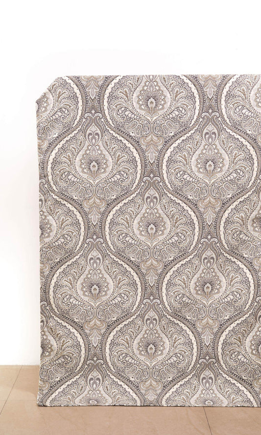 Damask Home Décor Fabric By the Yard (Gray/ Beige/ Charcoal)