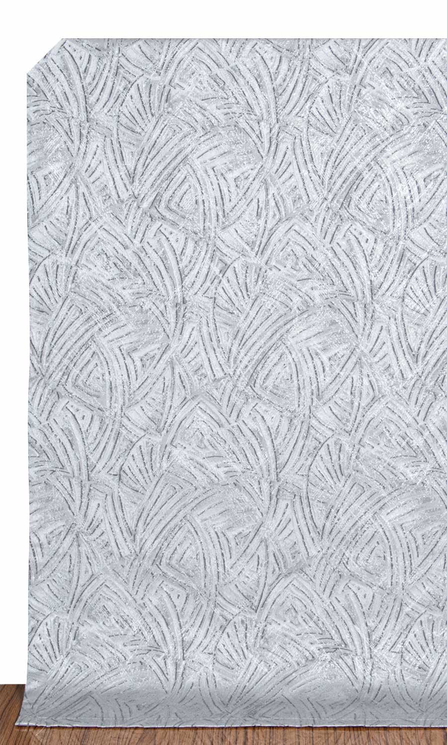 Self-Patterned Poly-Cotton Window Treatments Fabric Sample (Steel Grey)
