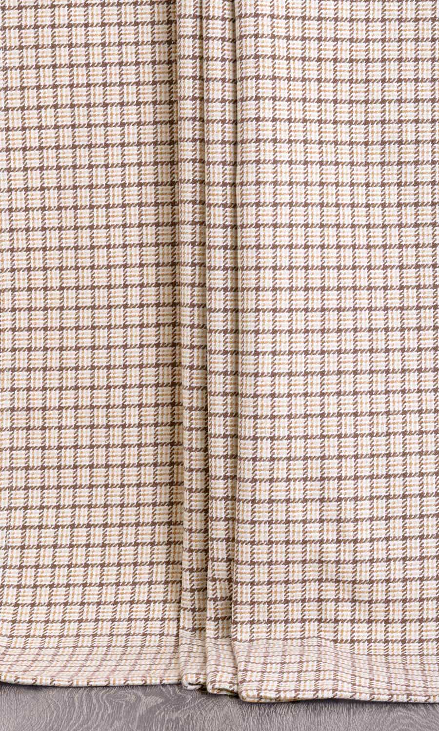 Check Cotton Home Décor Fabric By the Yard (Brown/ Mocha/ Cream)