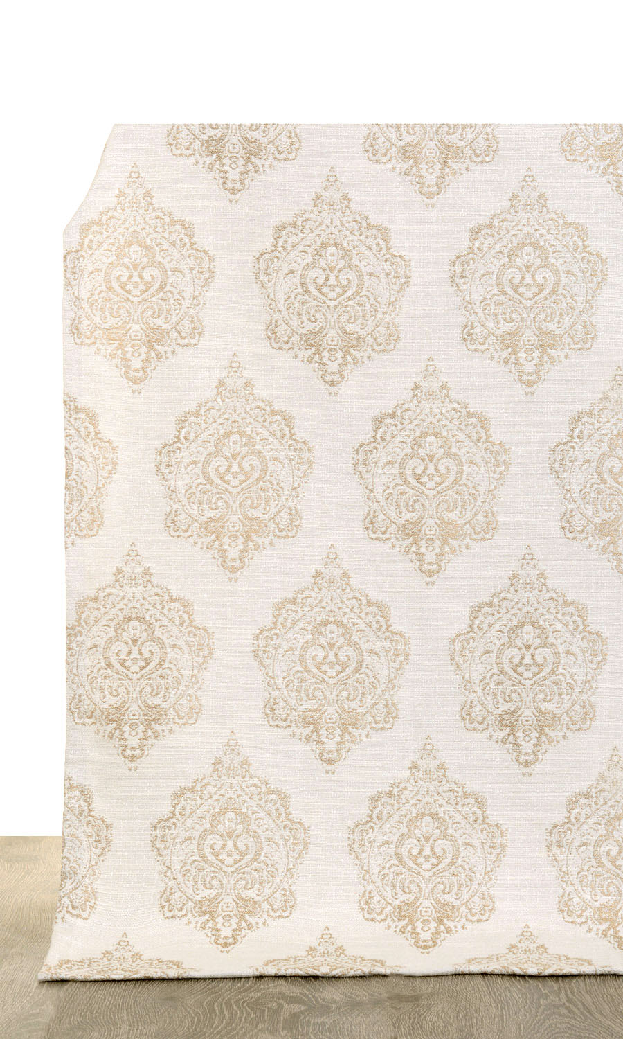 Damask Window Treatments Fabric By the Yard (Off White/ Pale Beige)