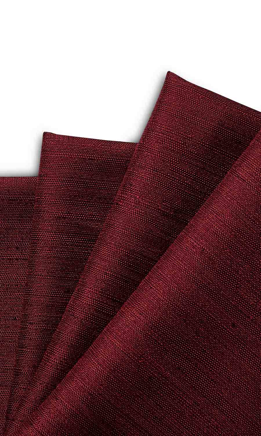 Faux Silk Home Textile Fabric Material By the Yard (Burgundy)