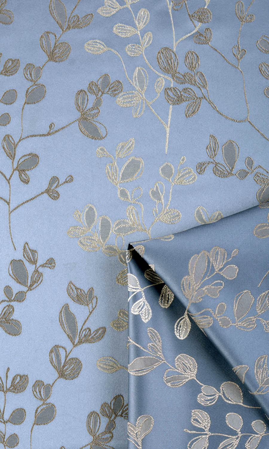 Floral Home Décor Fabric By the Yard (Navy Blue/ Ivory-Beige)