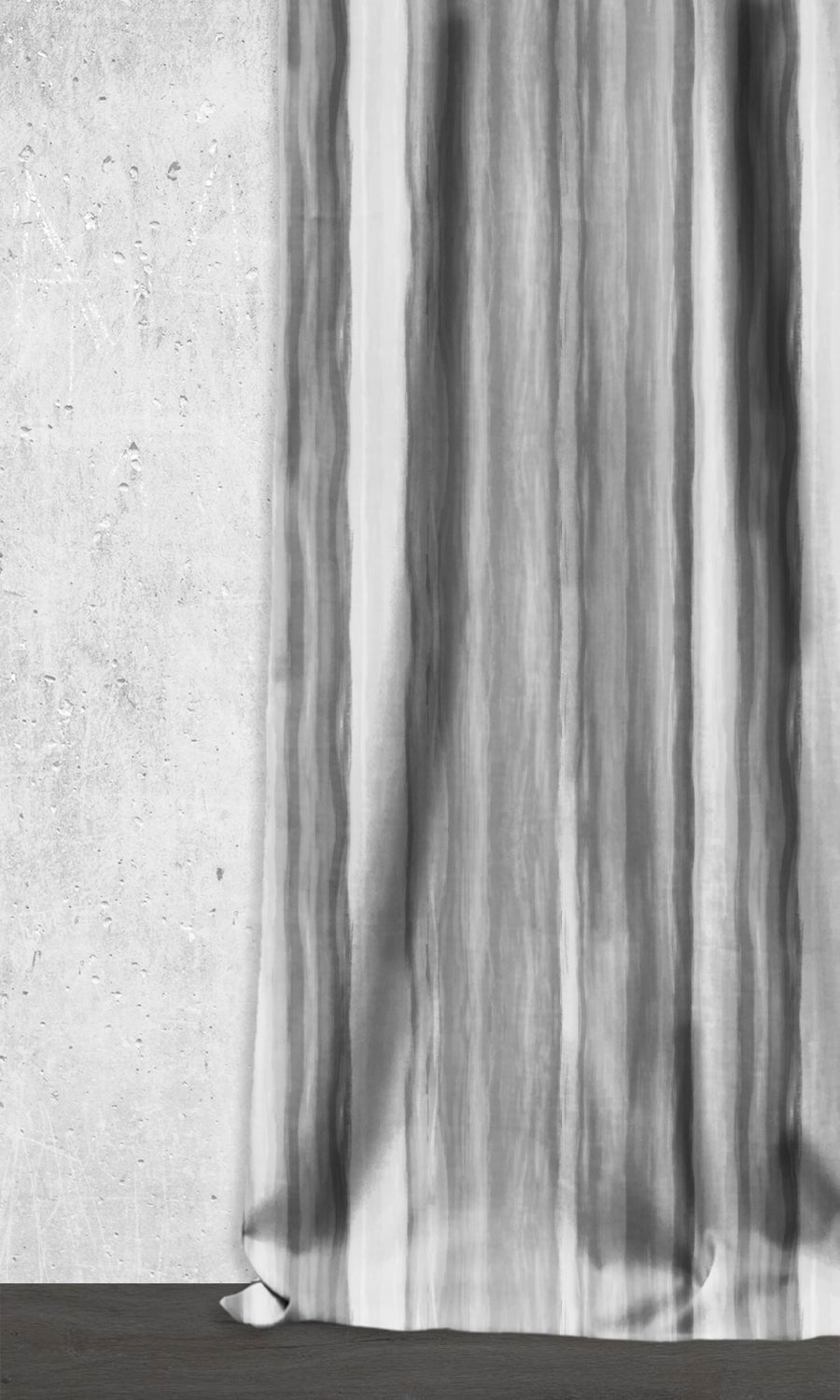 Dimout Striped Window Treatments Fabric By the Yard (Grey)