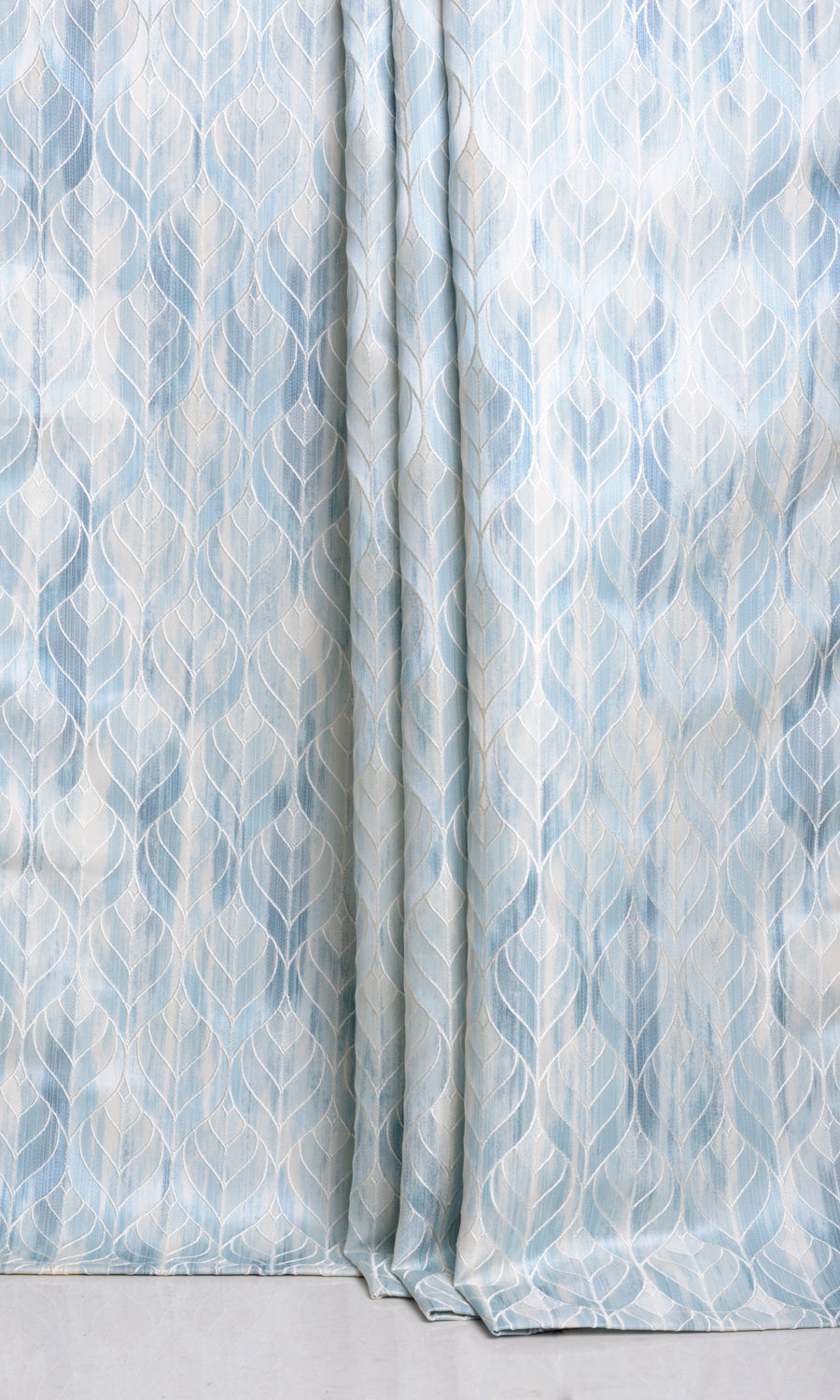 Petal Patterned Fabric Sample for Roman Blinds & Shades (Blue)