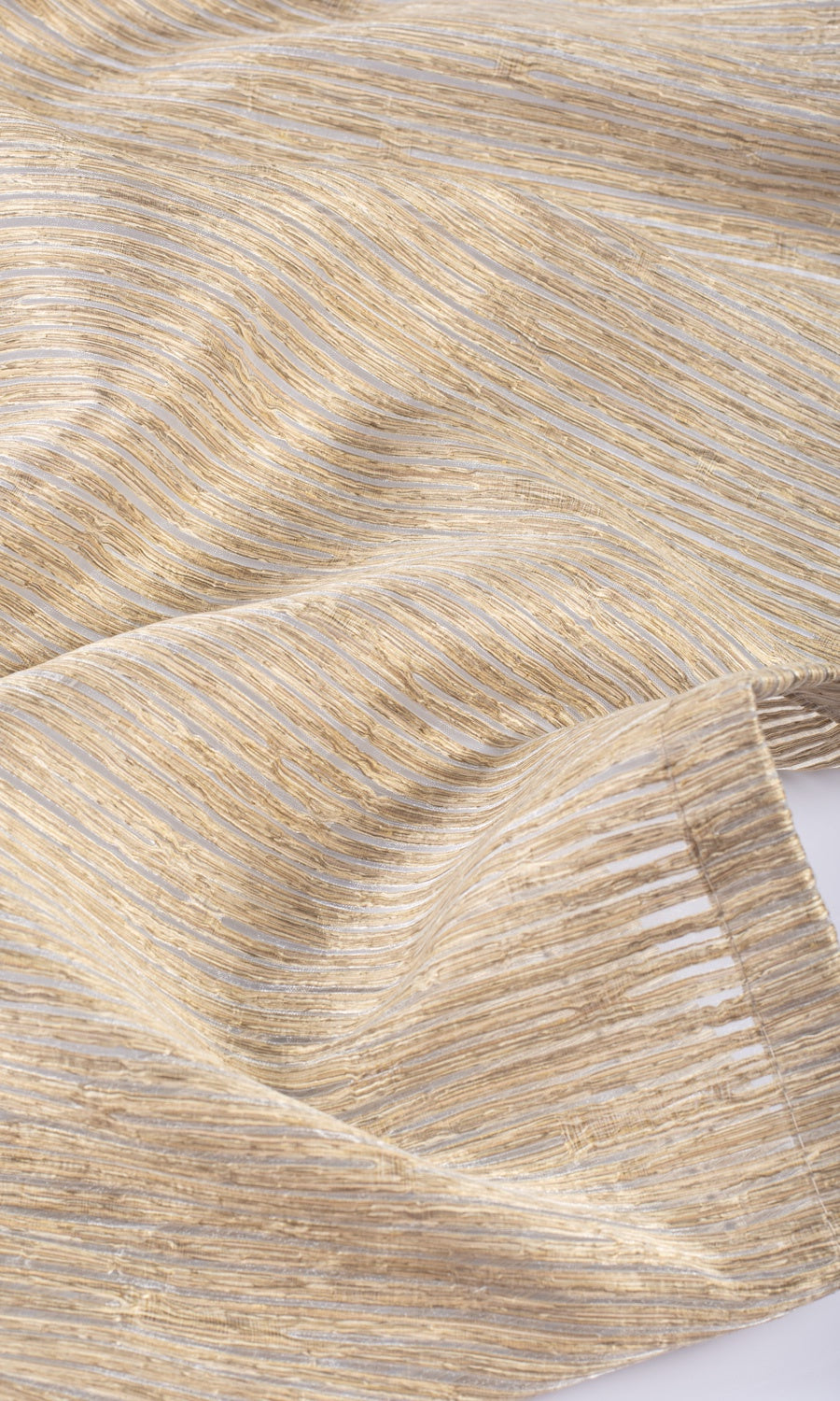 Striped Sheer Fabric Sample for Roman Blinds & Shades (Peanut Brown)