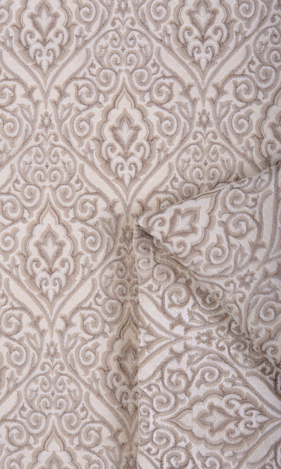 Velvet Home Textile Fabric Material Sample (Ivory/ Beige)
