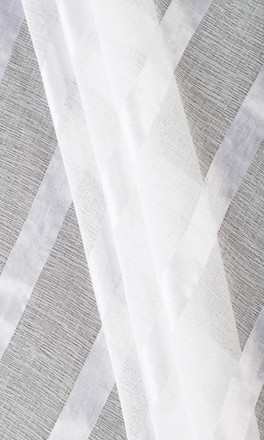 Striped Sheer Fabric Material By the Yard (White)