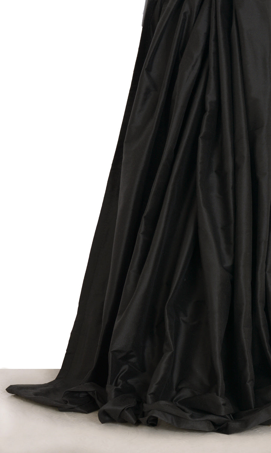 Shantung Silk Window Treatments Fabric Sample (Black)