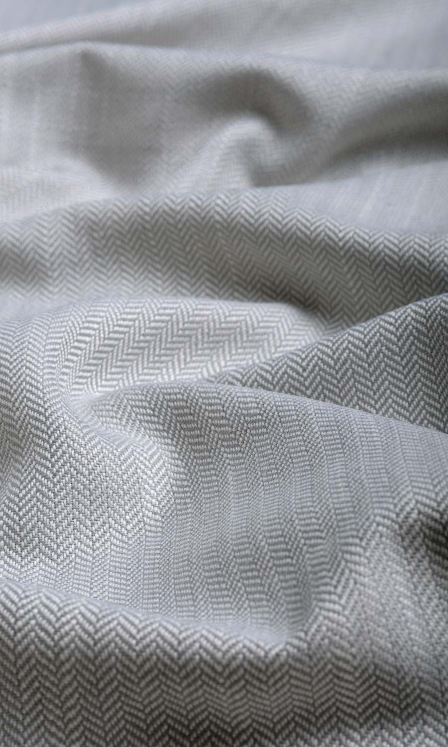 Herringbone Textured Home Textile Fabric Material By the Yard (Silver Grey)