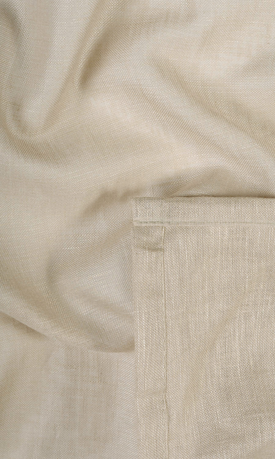 Linen Blend Sheer Fabric By the Yard for Curtains & Drapes (Beige)