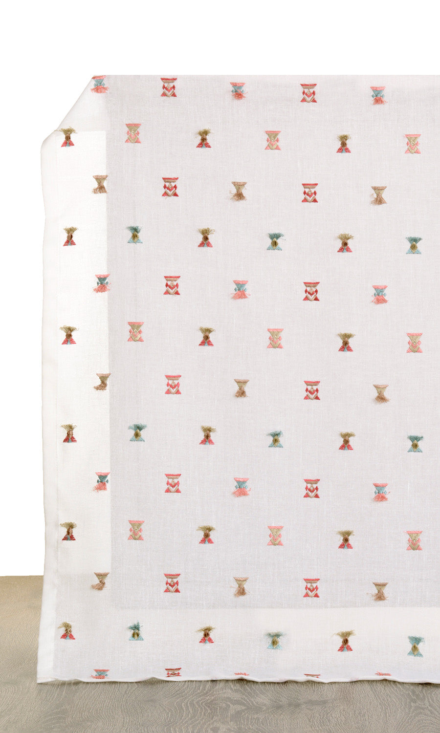 Semi Sheer Fabric By the Yard for Curtains & Drapes (Red/ Pink/ Beige/ Blue/ White)