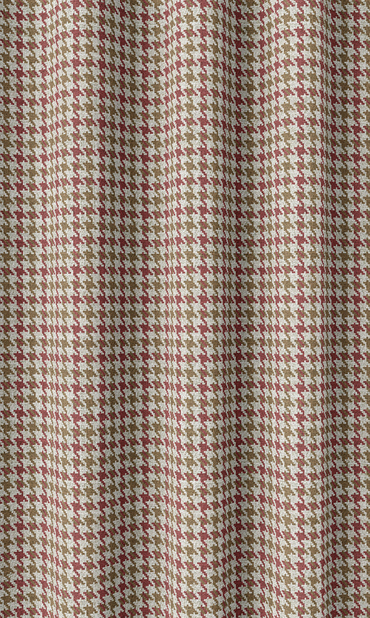 Houndstooth Patterned Blinds (Red & Brown)