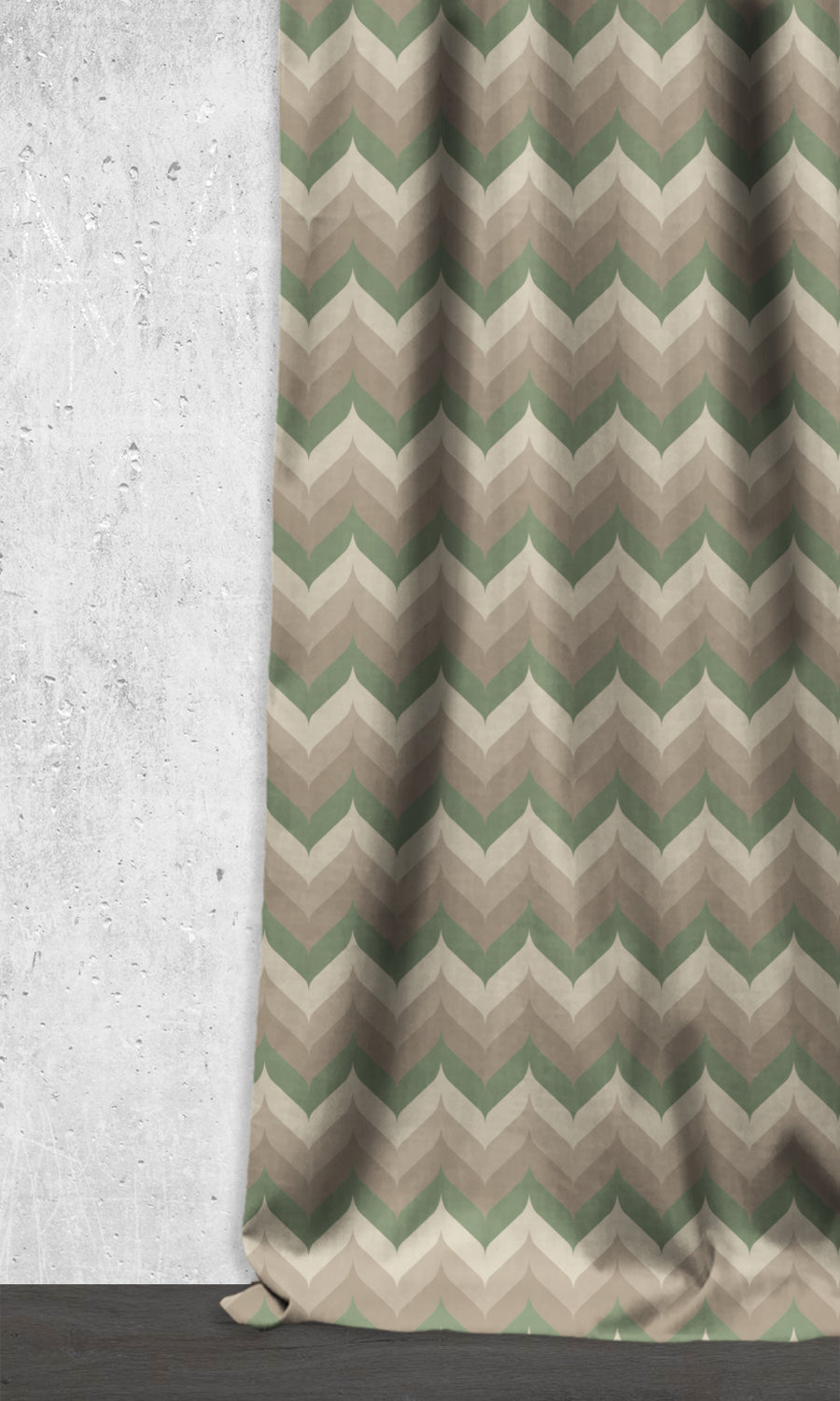 Light Blocking Home Décor Fabric By the Yard (Green/ Grey)