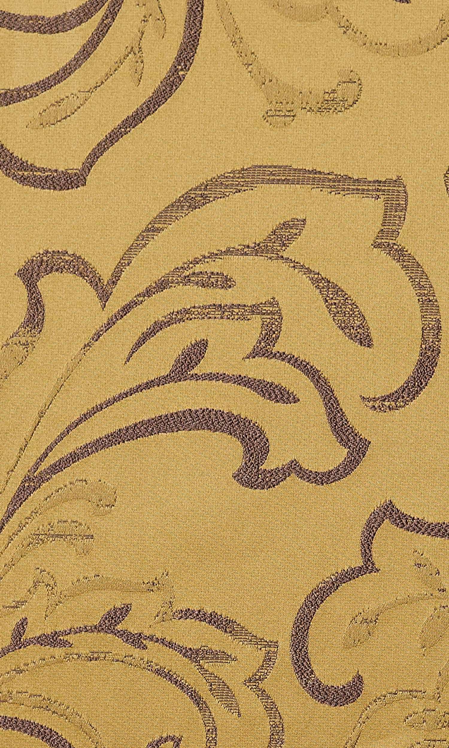 Floral Embroidered Home Textile Fabric Material By the Yard (Mustard Yellow)