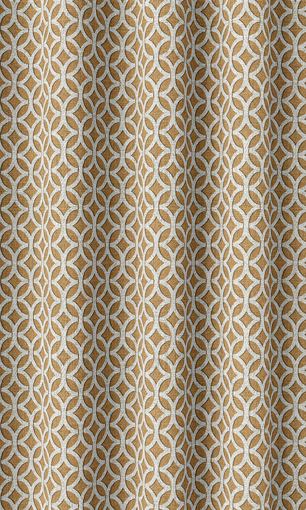Geometric Print Home Textile Fabric Material By the Metre (Muted Orange)