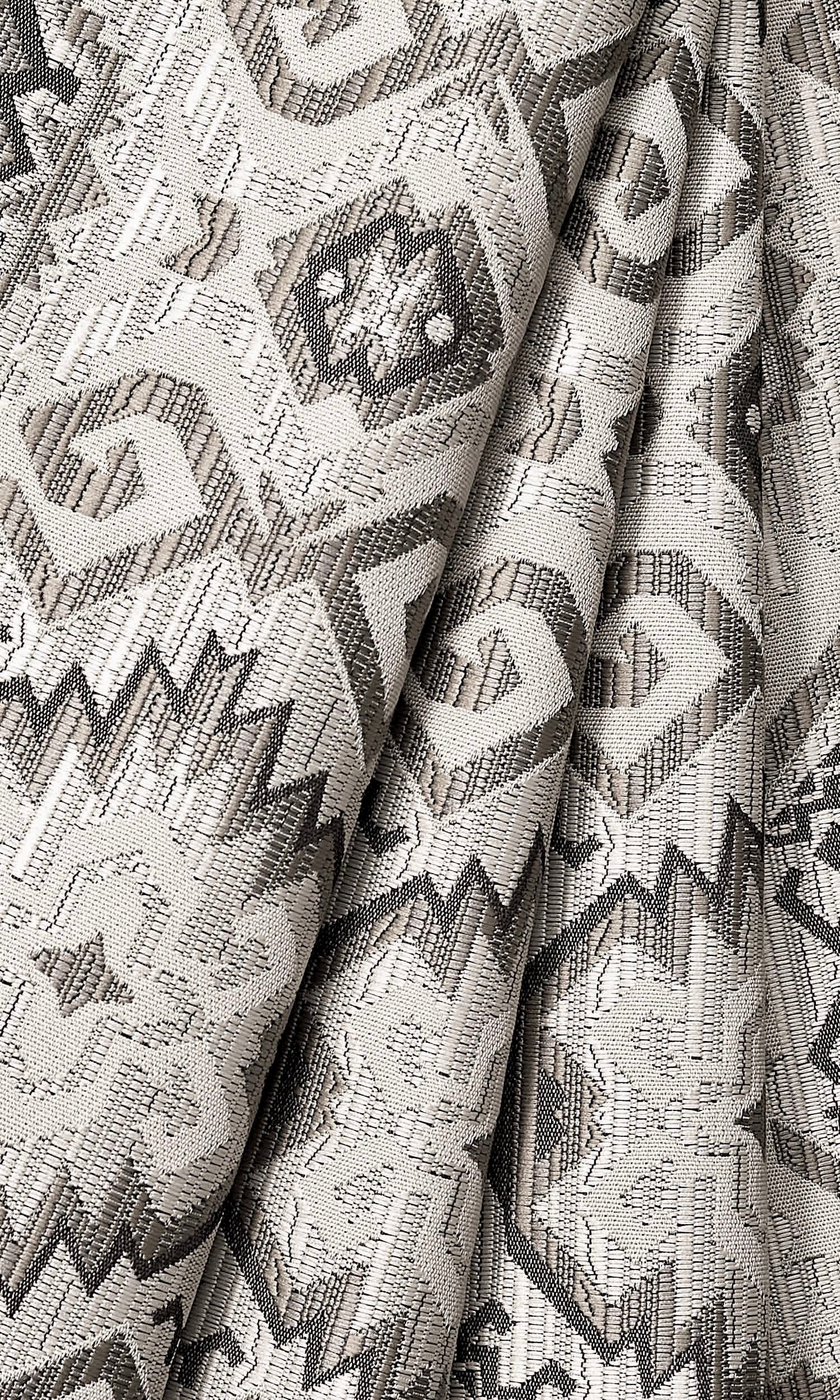 Aztec Print Window Treatments Fabric By the Yard (Deep Beige/ Charcoal)