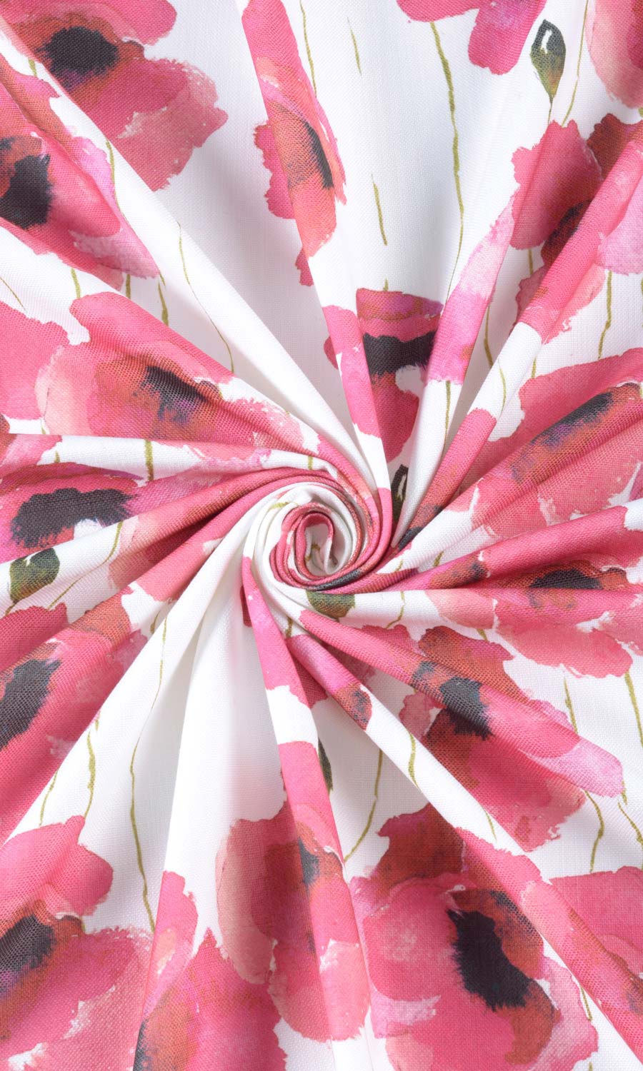 Water Lilies Floral Fabric By the Yard for Curtains & Drapes (Pink)