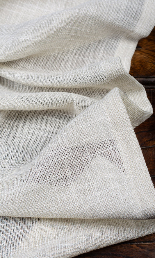 Textured Sheer Home Décor Fabric By the Yard (Parchment White/ Greige)