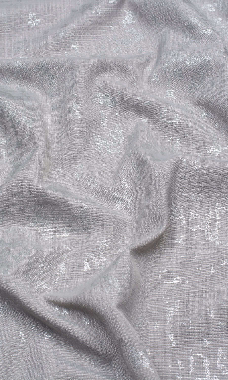 Metallic Abstract Print Fabric By the Yard for Curtains & Drapes (Silver)
