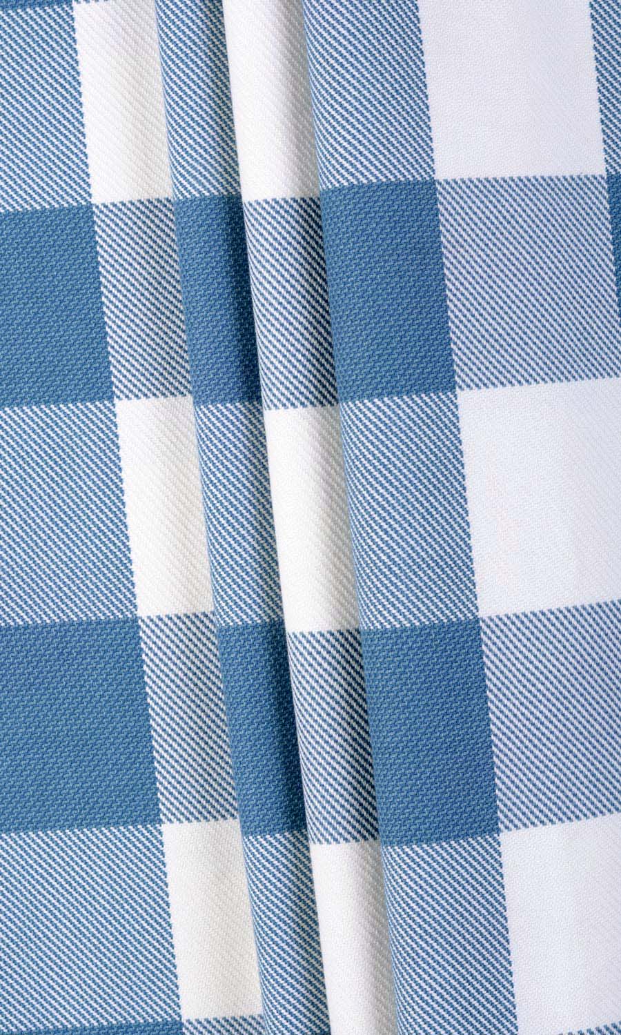 Buffalo Check Home Textile Fabric Material By the Yard (Indigo Blue/ White)