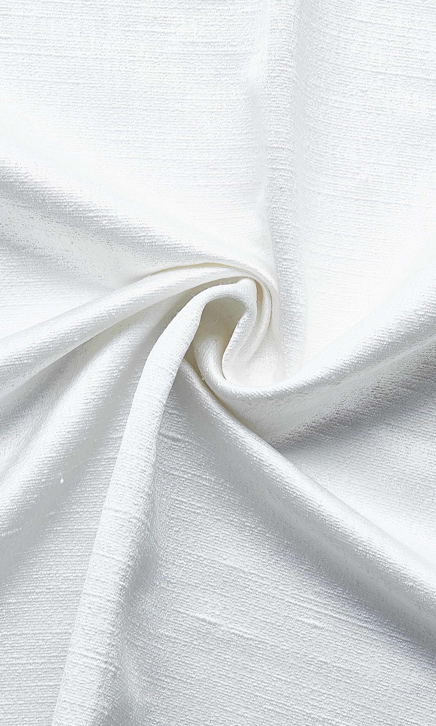 Silk Blend Window Treatments Fabric By the Yard (White/ Ivory)