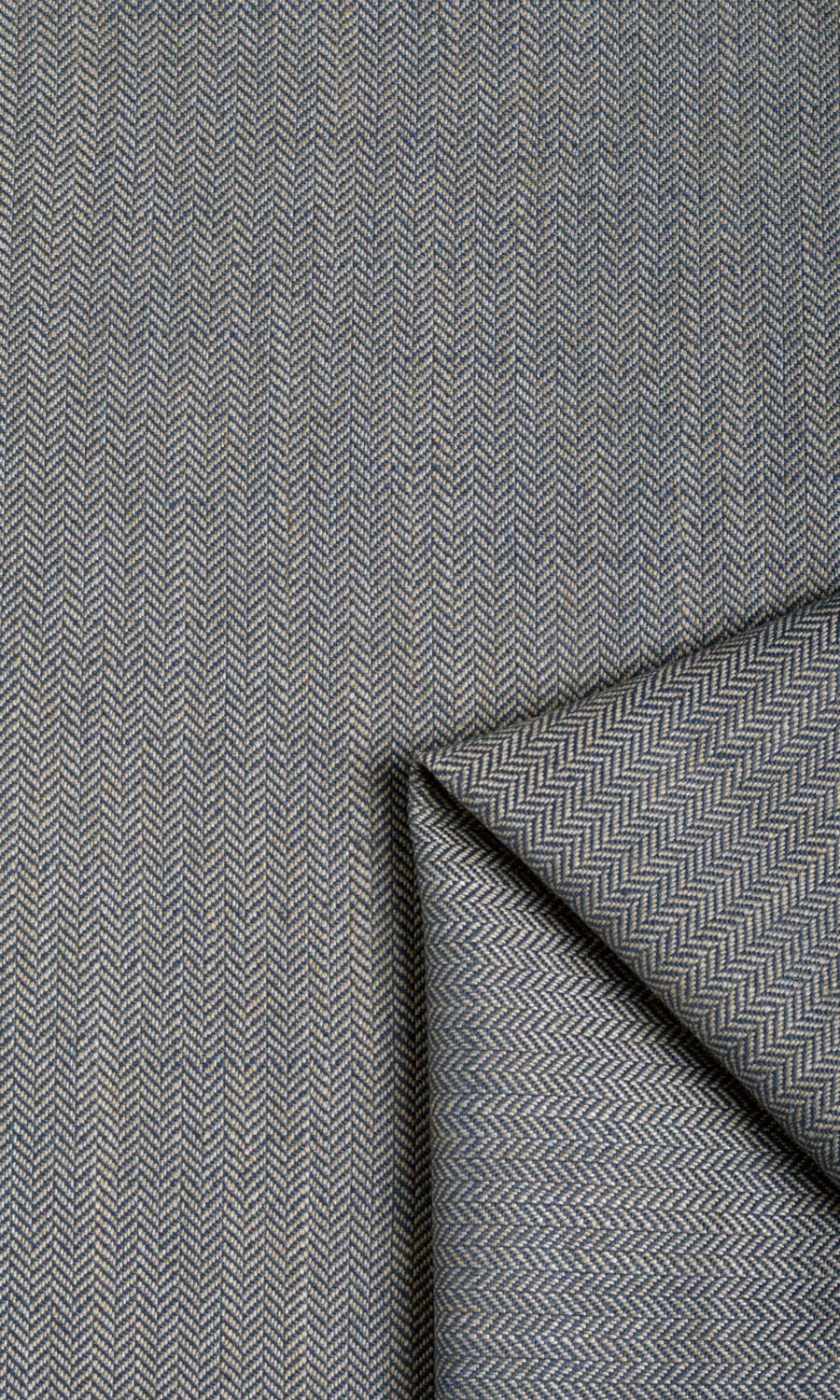 Herringbone Home Textile Fabric Material Sample (Navy Blue/ Brown/ Grey)