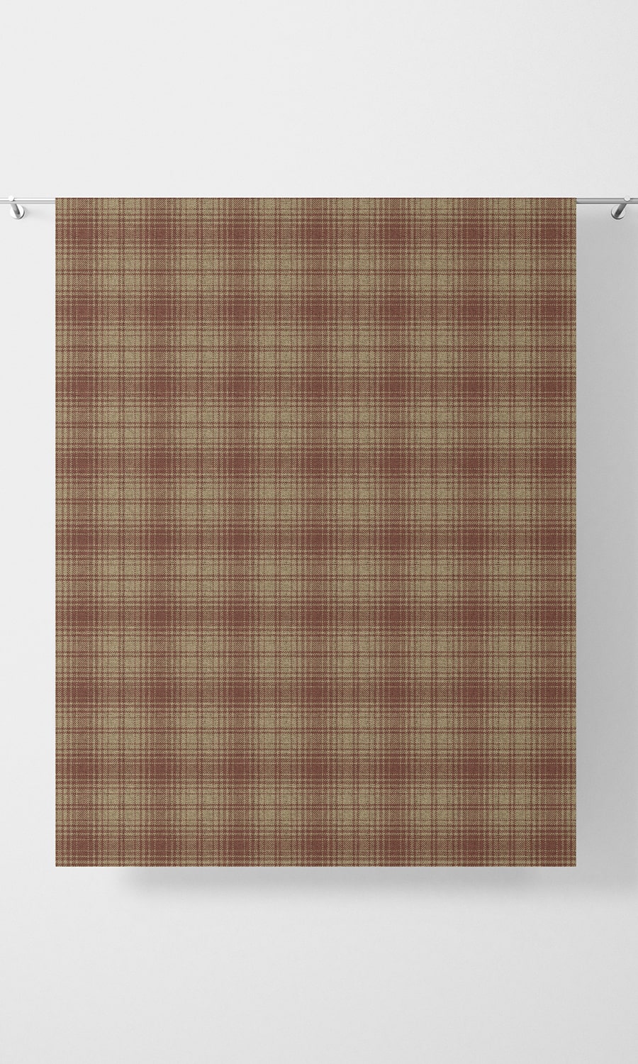 Plaid Patterned Home Décor Fabric By the Yard (Beige & Red)